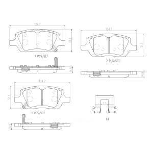 brembo Premium Ceramic Rear Disc Brake Pads for 2006 Buick Terraza - P10035N