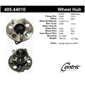Centric Premium™ Wheel Bearing And Hub Assembly for 1999 Toyota RAV4 - 405.44010
