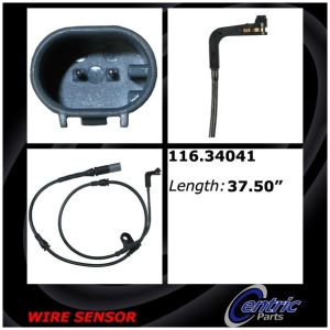 Centric Front Brake Pad Sensor for 2009 BMW X6 - 116.34041