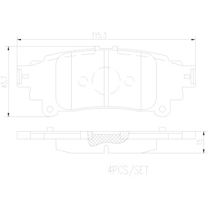 brembo Premium Ceramic Rear Disc Brake Pads for 2015 Toyota Prius V - P83153N