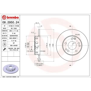 brembo OE Replacement Front Brake Rotor for 1988 Mercedes-Benz 190D - 08.2950.24