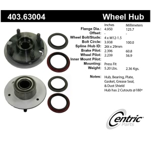 Centric Premium™ Wheel Hub Repair Kit for Chrysler E Class - 403.63004