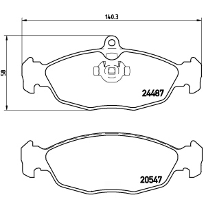 brembo Premium Low-Met OE Equivalent Rear Brake Pads for 2005 Jaguar XK8 - P36017