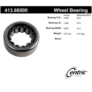 Centric Premium™ Rear Driver Side Wheel Bearing for 1999 GMC Jimmy - 413.66000