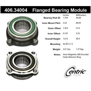 Centric Premium™ Rear Driver Side Wheel Bearing Module for 2010 BMW M5 - 406.34004