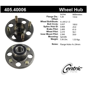 Centric Premium™ Wheel Bearing And Hub Assembly for 1998 Acura Integra - 405.40006