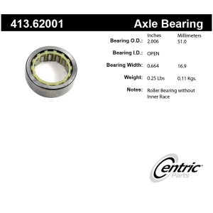 Centric Premium™ Axle Shaft Bearing for 1985 Pontiac T1000 - 413.62001