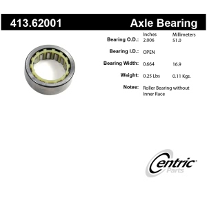 Centric Premium™ Axle Shaft Bearing for 1986 Chevrolet Chevette - 413.62001