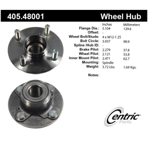 Centric Premium™ Wheel Bearing And Hub Assembly for Suzuki Esteem - 405.48001