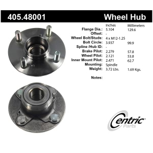 Centric Premium™ Wheel Bearing And Hub Assembly for 1999 Suzuki Esteem - 405.48001