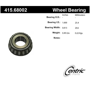 Centric Premium™ Front Driver Side Outer Wheel Bearing for 1988 Ford E-350 Econoline Club Wagon - 415.68002