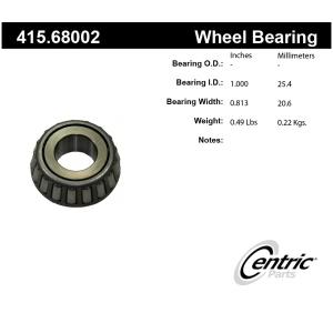 Centric Premium™ Front Driver Side Outer Wheel Bearing for 1989 Ford E-350 Econoline - 415.68002