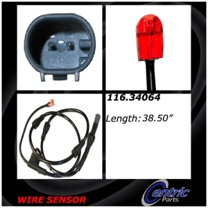 Centric Front Brake Pad Sensor for BMW X5 - 116.34064