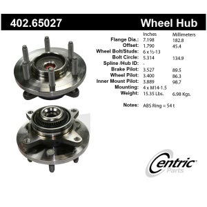 Centric Premium™ Front Driver Side Driven Wheel Bearing and Hub Assembly for 2009 Ford Expedition - 402.65027