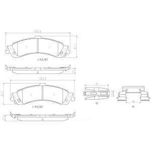 brembo Premium Ceramic Rear Disc Brake Pads for 2006 Cadillac Escalade - P10040N