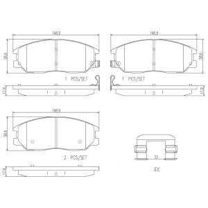 brembo Premium Ceramic Front Disc Brake Pads for 2003 Kia Sorento - P30050N