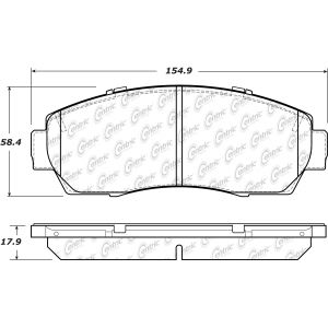 Centric Posi Quiet™ Ceramic Front Disc Brake Pads for 2015 Honda CR-V - 105.15211