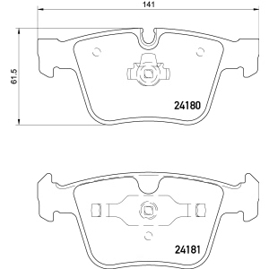 brembo Premium Low-Met OE Equivalent Rear Brake Pads for 2014 Mercedes-Benz CL65 AMG - P50116