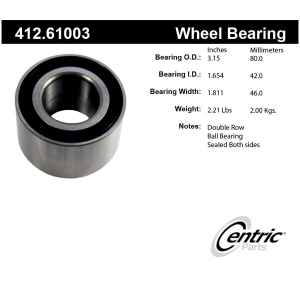 Centric Premium™ Rear Driver Side Double Row Wheel Bearing for 2002 Ford Thunderbird - 412.61003