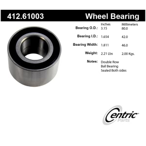 Centric Premium™ Rear Driver Side Double Row Wheel Bearing for 2005 Jaguar Super V8 - 412.61003
