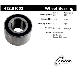 Centric Premium™ Rear Driver Side Double Row Wheel Bearing for 2003 Ford Thunderbird - 412.61003