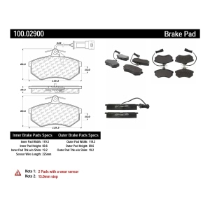 Centric Formula 100 Series™ OEM Brake Pads for Audi Quattro - 100.02900