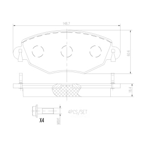 brembo Premium Ceramic Front Disc Brake Pads for 2007 Jaguar X-Type - P24060N
