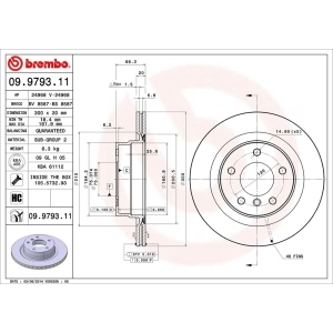 brembo UV Coated Series Vented Rear Brake Rotor for 2010 BMW 328i - 09.9793.11