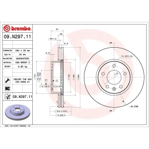 brembo UV Coated Series Front Brake Rotor for 2015 Cadillac ATS - 09.N297.11