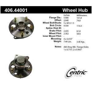 Centric Premium™ Wheel Bearing And Hub Assembly for 2003 Lexus RX300 - 406.44001