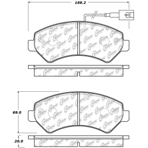 Centric Posi Quiet™ Extended Wear Semi-Metallic Front Disc Brake Pads for 2014 Ram ProMaster 3500 - 106.15402