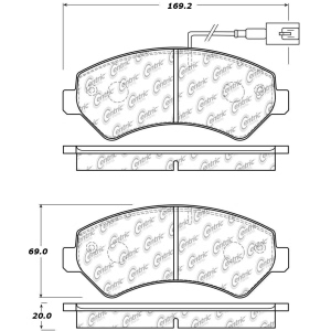 Centric Posi Quiet™ Extended Wear Semi-Metallic Front Disc Brake Pads for 2016 Ram ProMaster 1500 - 106.15402