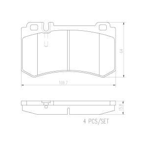 brembo Premium Ceramic Rear Disc Brake Pads for 2003 Mercedes-Benz CL600 - P50061N