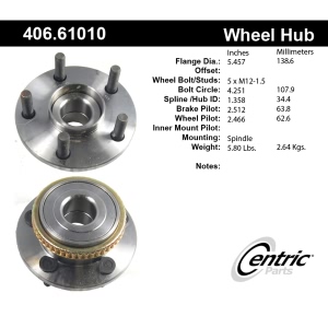 Centric C-Tek™ Standard Wheel Bearing And Hub Assembly for 1989 Mercury Cougar - 406.61010E