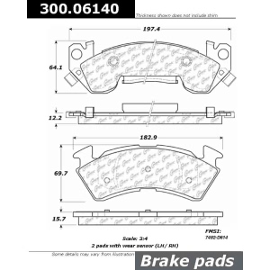 Centric Premium™ Semi-Metallic Brake Pads for 1995 Chevrolet Impala - 300.06140