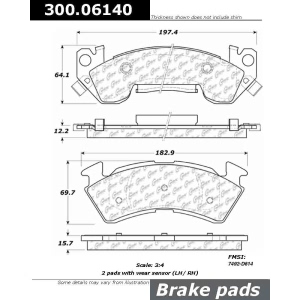 Centric Premium™ Semi-Metallic Brake Pads for 1996 Chevrolet Impala - 300.06140