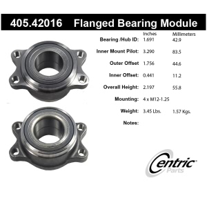 Centric Premium™ Wheel Bearing for 1995 Nissan 240SX - 405.42016