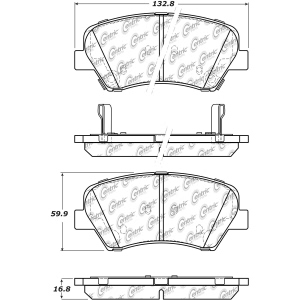Centric Posi Quiet™ Extended Wear Semi-Metallic Front Disc Brake Pads for 2014 Hyundai Elantra Coupe - 106.15430