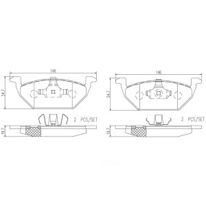 brembo Premium Ceramic Front Disc Brake Pads for 1998 Volkswagen Beetle - P85041N