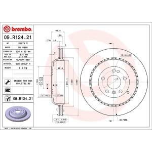 brembo UV Coated Series Vented Rear Brake Rotor for Mercedes-Benz GL320 - 09.R124.21