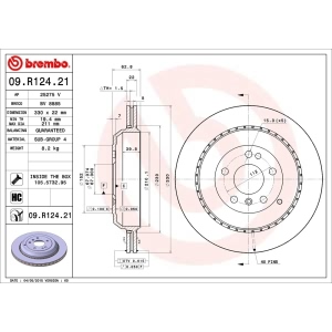 brembo UV Coated Series Vented Rear Brake Rotor for 2010 Mercedes-Benz GL450 - 09.R124.21