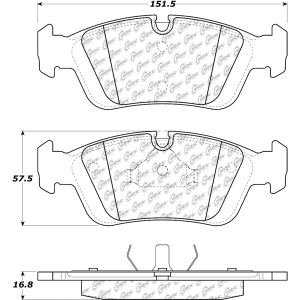 Centric Posi Quiet™ Ceramic Front Disc Brake Pads for 1992 BMW 318is - 105.05581