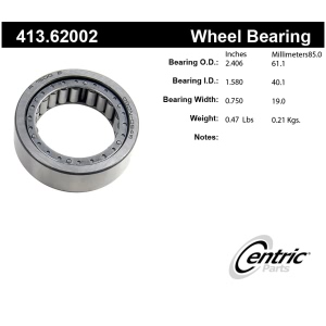 Centric Premium™ Rear Passenger Side Wheel Bearing for Chevrolet Corvette - 413.62002
