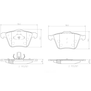 brembo Premium Ceramic Front Disc Brake Pads for Volvo - P24077N