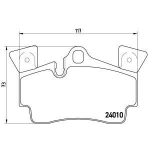brembo Premium Low-Met OE Equivalent Rear Brake Pads for 2010 Porsche Cayenne - P85088