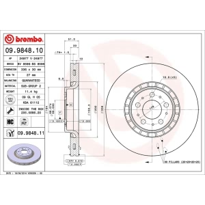 brembo UV Coated Series Vented Front Brake Rotor for Volvo - 09.9848.11