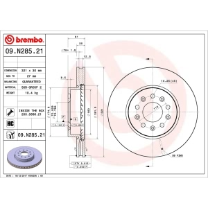 brembo UV Coated Series Front Brake Rotor for 2017 Cadillac ATS - 09.N285.21