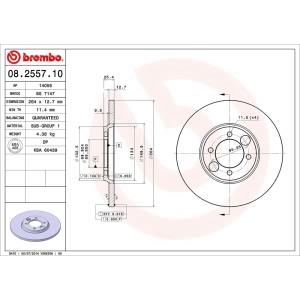 brembo OE Replacement Rear Brake Rotor for 1987 Jaguar Vanden Plas - 08.2557.10