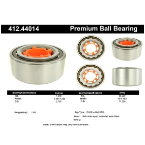 Centric Premium™ Front Passenger Side Double Row Wheel Bearing for 1989 Toyota Tercel - 412.44014