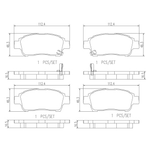 brembo Premium Ceramic Front Disc Brake Pads for Toyota Echo - P83050N